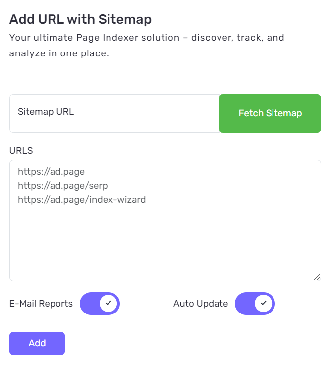 XML sitemap fetcher